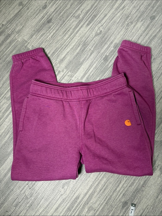 Carhartt Pants - Carhartt Women’s Plum Joggers with Orange Logo Size Small